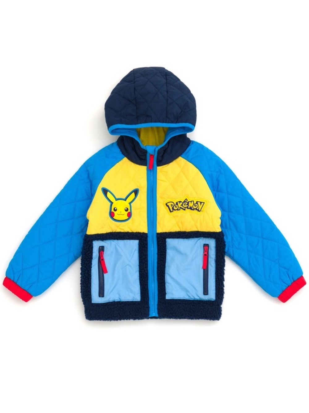 🔥Pokemon Pikachu Big Boys Zip Up Quilted
Jacket Cozy Blue / Yellow 14-16🔥